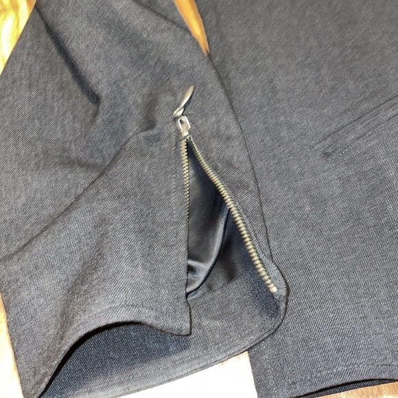 Ralph Lauren women’s 12 large coat jacket charcoal heather wool pockets zip up - Picture 4 of 8